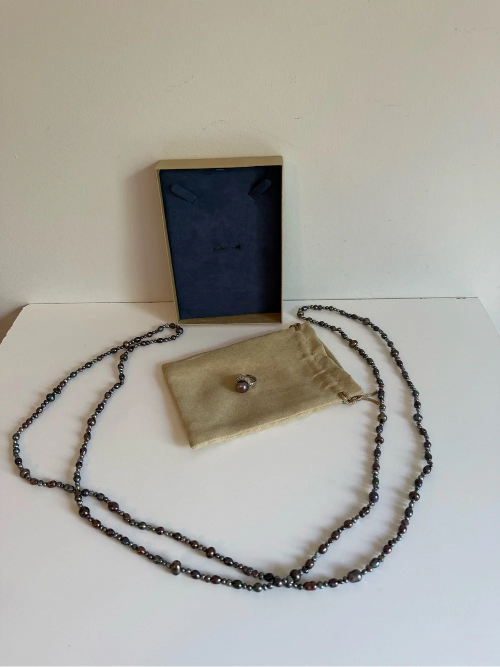 NWT JTV 925 Silver Violet Luster Button Pearl Multi Strand 36